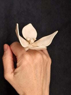 Alternative view of Vegan Ivory Flower Ring - Size 7