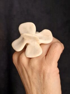 Alternative view of Vegan Ivory Flower Ring - Size 7