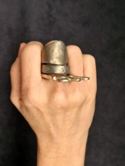 White Bronze Plated Alloy Rings (Set of 3) - Size 9