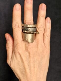 White Bronze Plated Alloy Rings (Set of 4)- Size 10.5