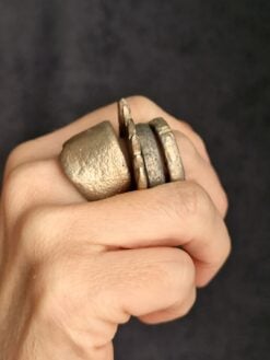 Alternative view of White Bronze Plated Alloy Rings (Set of 4)- Size 10.5