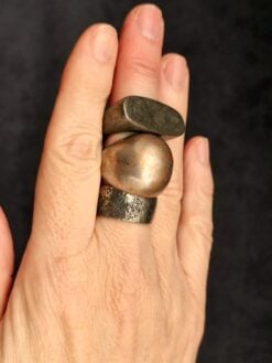 White Bronze Plated Alloy Rings (Set of 3) - Size 6