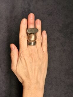 Alternative view of White Bronze Plated Alloy Rings (Set of 3) - Size 6
