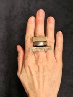 White Bronze Plated Alloy Rings (Set of 3) - Size 6.5