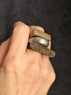 Alternative view of White Bronze Plated Alloy Rings (Set of 3) - Size 6.5