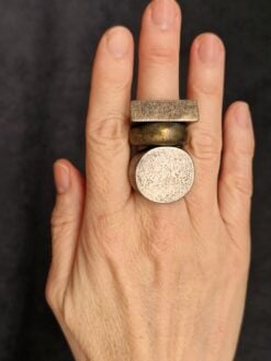 White Bronze Plated Alloy Rings (Set of 3) - Size 7