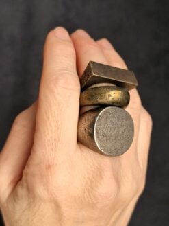 Alternative view of White Bronze Plated Alloy Rings (Set of 3) - Size 7