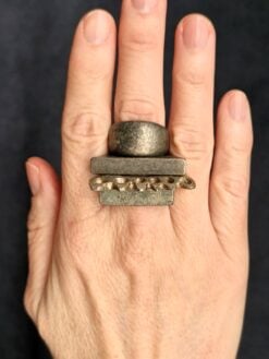 White Bronze Plated Alloy Ring (Set of 4) - Size 7.5