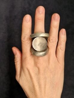 White Bronze Plated Alloy Rings (Set of 3) - Size 8