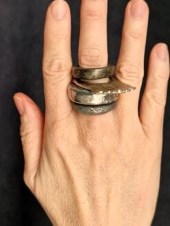 White Bronze Plated Alloy Rings (Set of 4) - Size 8.5