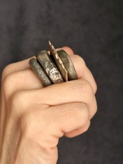 Alternative view of White Bronze Plated Alloy Rings (Set of 4) - Size 8.5