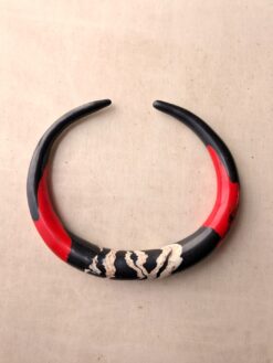 Alternative view of Black, Red & Vegan Ivory Collar Necklace - Size M - L
