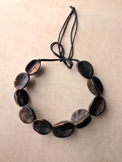 Alternative view of Black with Gold Sheen Pod Necklace (Adjustable Length)