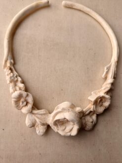 Vegan Ivory Flower Collar Necklace (Select Size) - Image 4