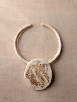 Alternative view of Vegan Ivory Collar Necklace with Pendant - Adjustable Size