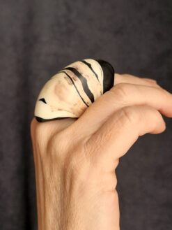 Alternative view of Black & Vegan Ivory Ring - Size 7