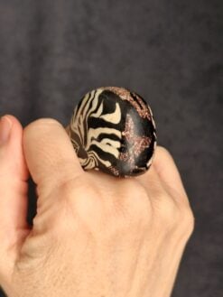 Alternative view of Black & Vegan Ivory Ring - Size 7.5