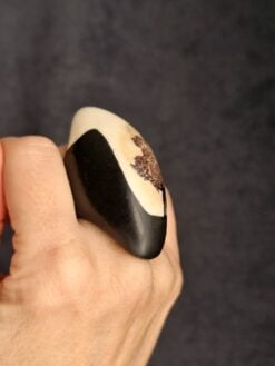 Alternative view of Black & Vegan Ivory Ring - Size 8