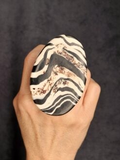 Alternative view of Black & Vegan Ivory Ring - Size 7.5