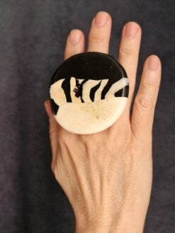 Alternative view of Black & Vegan Ivory Ring - Size 6.5