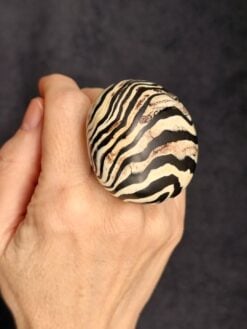 Alternative view of Black & Vegan Ivory Ring - Size 7.5