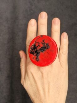 Red & Black Ring - Size 8