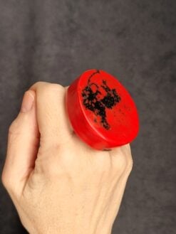 Alternative view of Red & Black Ring - Size 8