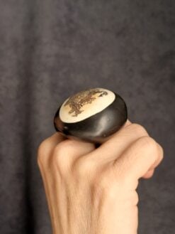 Alternative view of Black & Vegan Ivory Ring - Size 8