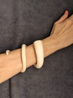 Vegan Ivory Snake Cuff (Select Size)