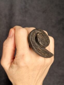 Alternative view of Black with Gold Sheen Sculptured Ring - Size 7.5