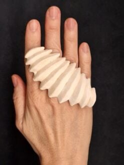 Vegan Ivory Sculptured Ring - Size 7