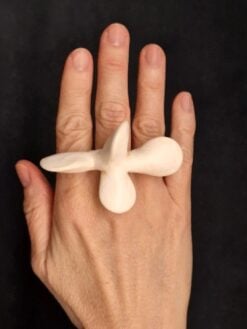 Vegan Ivory Sculptured Ring - Size 8