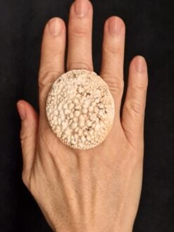 Vegan Ivory Sculptured Ring - Size 7.5