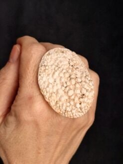 Alternative view of Vegan Ivory Sculptured Ring - Size 7.5