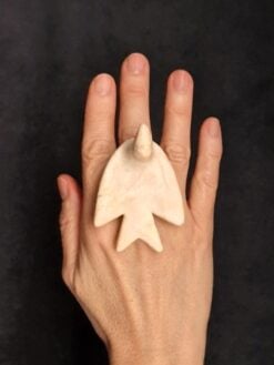 Vegan Ivory Sculptured Ring - Size 7.5