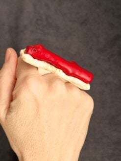 Alternative view of Red & Vegan Ivory Sculptured Ring - Size 7