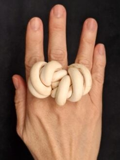 Vegan Ivory Sculptured Ring - Size 7.5