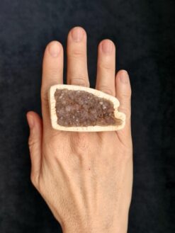 Alternative view of Natural Pink Amethyst & Vegan Ivory Ring - Size 7
