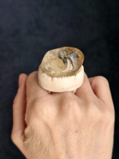 Quartz & Vegan Ivory Ring - Size 7.5