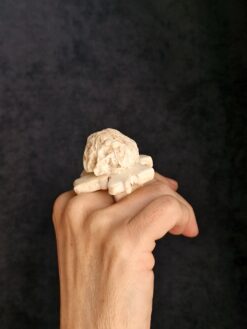 Alternative view of Vegan Ivory Flower Ring - Size 7.5
