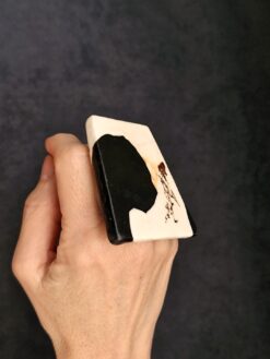 Alternative view of Black & Vegan Ivory Ring - Size 7.5