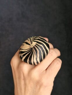 Black & Vegan Ivory Ring - Size 7.5