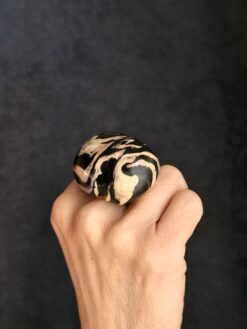 Alternative view of Black & Vegan Ivory Ring - Size 7