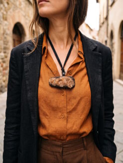 Orange River Crystal & Black Necklace (Adjustable Length)
