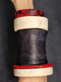 Alternative view of Vegan Ivory, Black & Red Bangle Set (Set of 5) - Size S - M