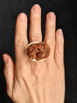 Alternative view of Aragonite & Vegan Ivory Ring - Size 7.5