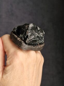 Alternative view of Black Obsidian & Black Ring - Size 7.5