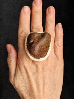 Table Mountain Sandstone & Vegan Ivory Ring - Size 7.5