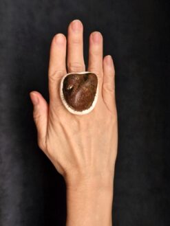 Alternative view of Table Mountain Sandstone & Vegan Ivory Ring - Size 7.5