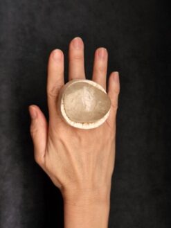 Alternative view of Quartz & Vegan Ivory Ring - Size 8